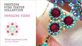 PRECIOSA Pure chaton cabochon collection - unboxing video by Beadingschool.com by Erika Sandor