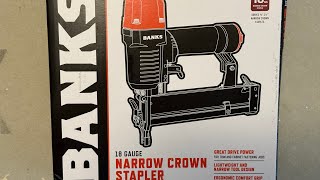 Harbor Freight Banks 18ga Narrow Crown Stapler Review !!$29 SPECIAL!!