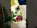 Painting on waste bottle #brushholder #shots #artandcraft #ytshorts