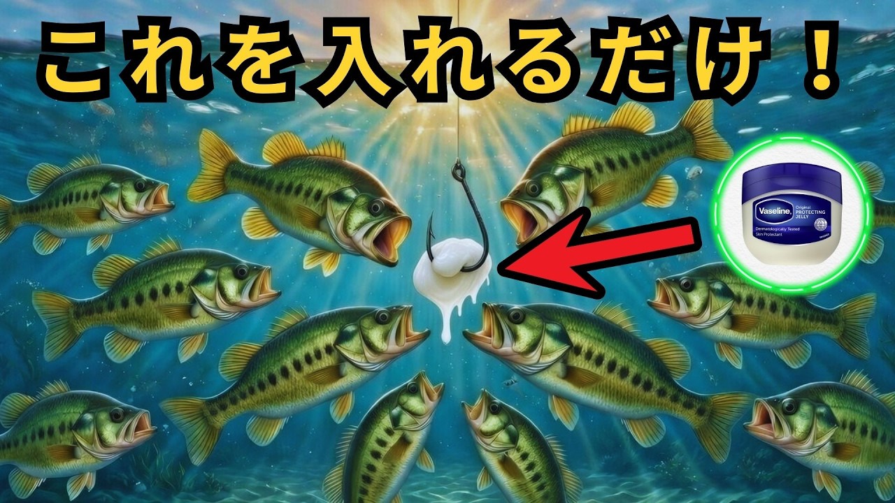 驚愕】釣り針に「ワセリン」を塗るだけ！魚が勝手に寄ってくる驚きの検証結果…！