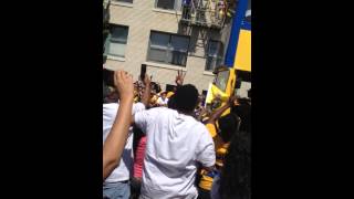 Barnes and Barbosa - Warriors Parade in Oakland 2015