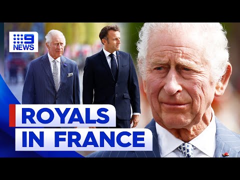 King charles and queen camilla welcomed in france | 9 news australia