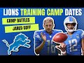 Detroit Lions Training Camp Dates Are Set, Preview For Camp Battles Ft. Jared Goff &amp; Hendon Hooker