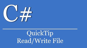 QuickTip #87 - C# Tutorial - Read Write File | Visual Studio | .NET