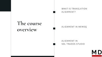 SDL Trados Alignment || MD Academy