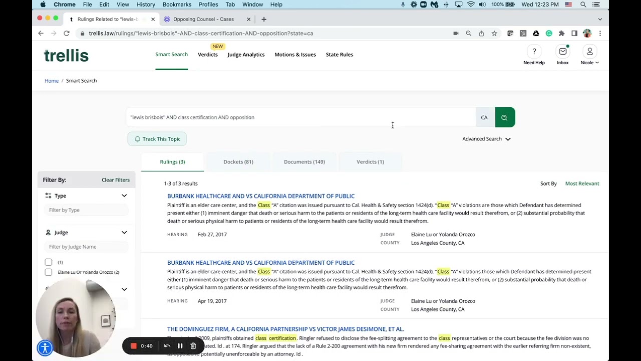 How to find an attorneys filed documents in other cases