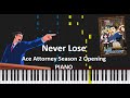 Never Lose Ace Attorney Season 2 Opening Piano