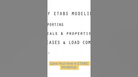 Do this for a faster ETABS Modeling!