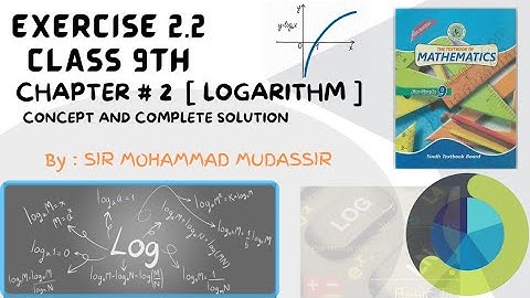Exercise 2.2 Chapter # 2 Logarithm Class 9th Sindh Board || Sindh Board Mathematics || Exercise 2.2