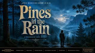 When Mountains Dream in Blue – Pines in the Rain