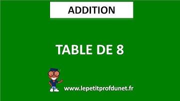 Calcul mental : Addition | Table de 8