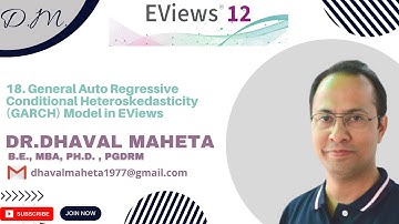 18. General Auto Regressive Conditional Heteroskedasticity (GARCH) Model || Dr. Dhaval Maheta
