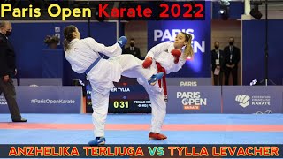 ANZHELIKA TERLIUGA VS TYLLA LEVACHER | FINAL FEMALE KUMITE -55 KG | PARIS OPEN KARATE 2022 | WKF