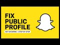 How to Fix Public Profile Not Showing on Snapchat | Step-By-Step Guide