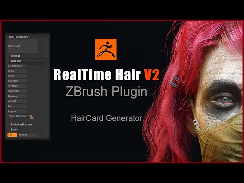 Real Time Hair V2  ZBrush Plugin