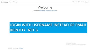 Login with UserName instead of Email in Identity ASP.NET Core NET 6