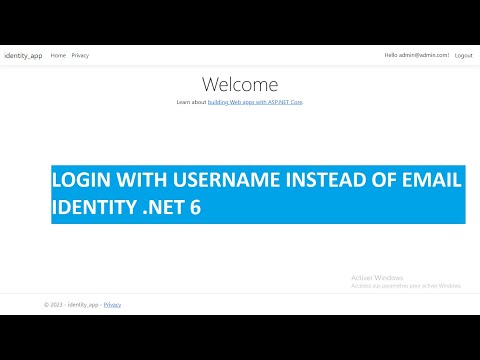 Login with UserName instead of Email in Identity ASP.NET Core NET 6