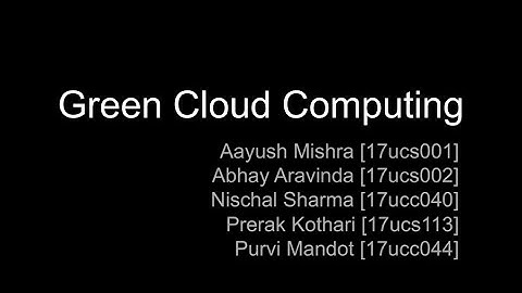 Green Cloud Computing Making SaaS energy efficient