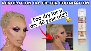 REVOLUTION IRL FILTER LONGWEAR FOUNDATION REVIEW, WEAR TEST /on a 46 year old