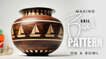 Making sailboat pattern on a bowl, woodturning