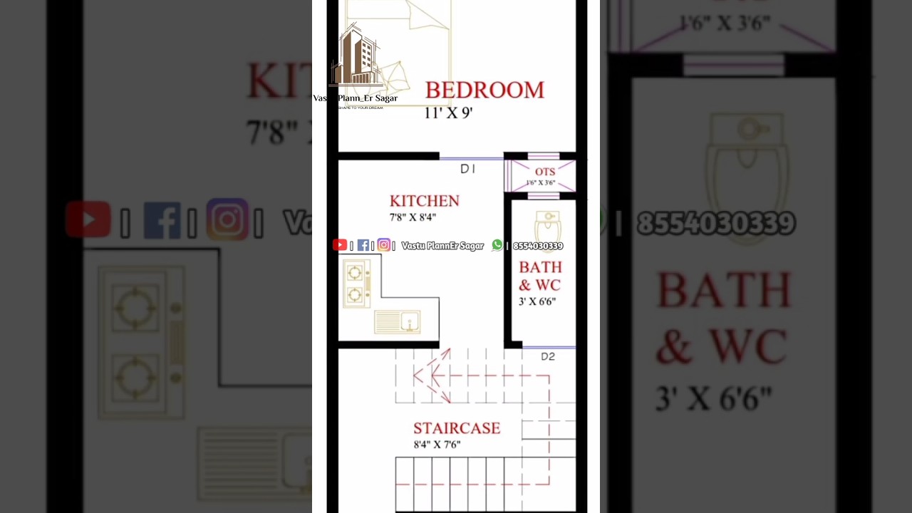 1BHK House Plan In 12x36 feet | 400 sq.ft. Home Floor Plan | Bast House Plan For Low Space
