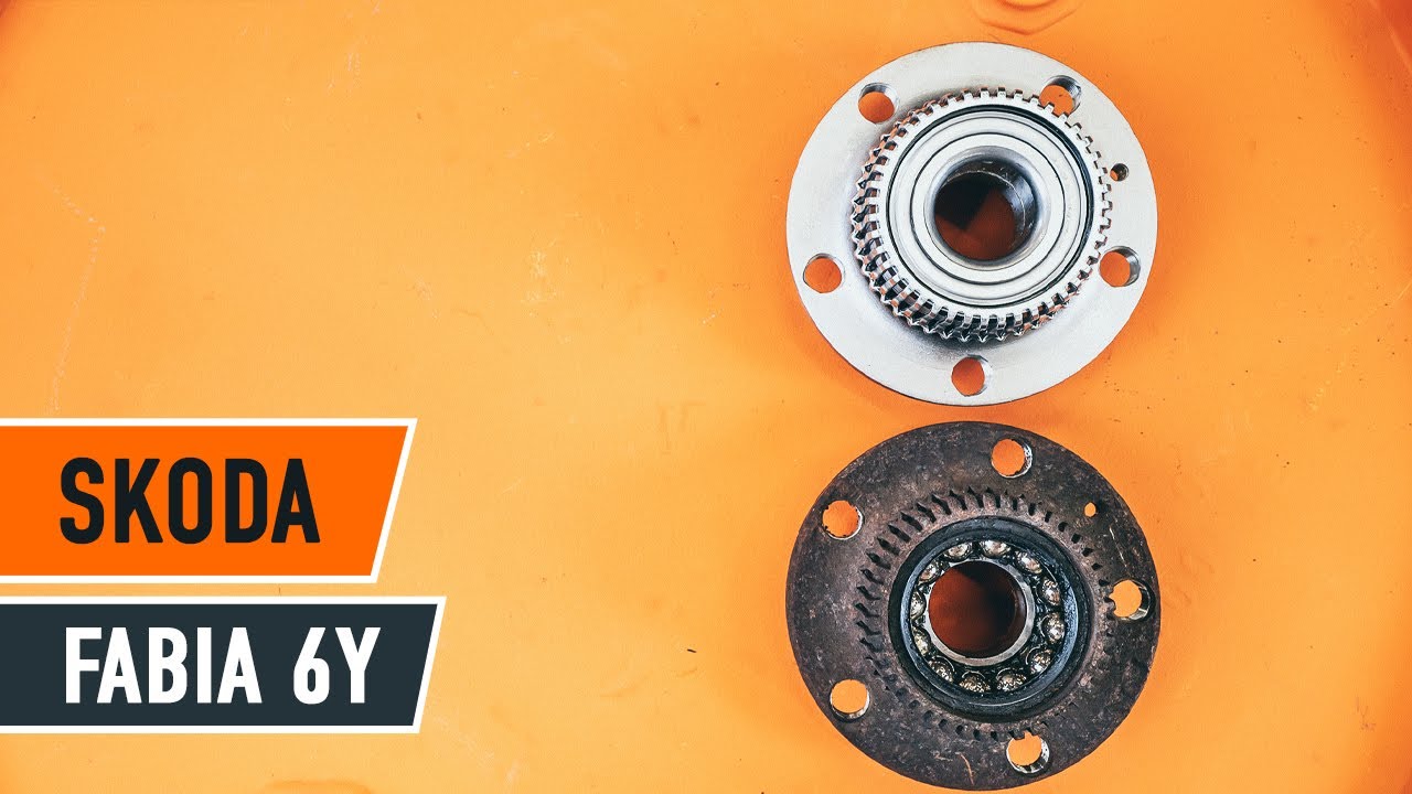 How to change a rear wheel bearing SKODA FABIA 6Y TUTORIAL AUTODOC