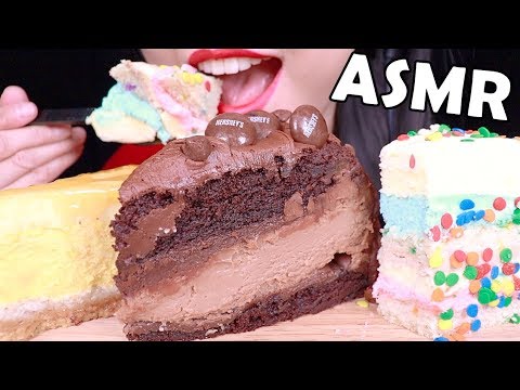 REQUESTED ASMR EATING CHEESECAKE | SOFT EATING SOUNDS | 치즈케이크 리얼사운드 먹방 | チーズケーキ 咀嚼音 | Chocolate cake