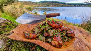 💯Crispy sea dish with bacon cooked in nature! ASMR cooking