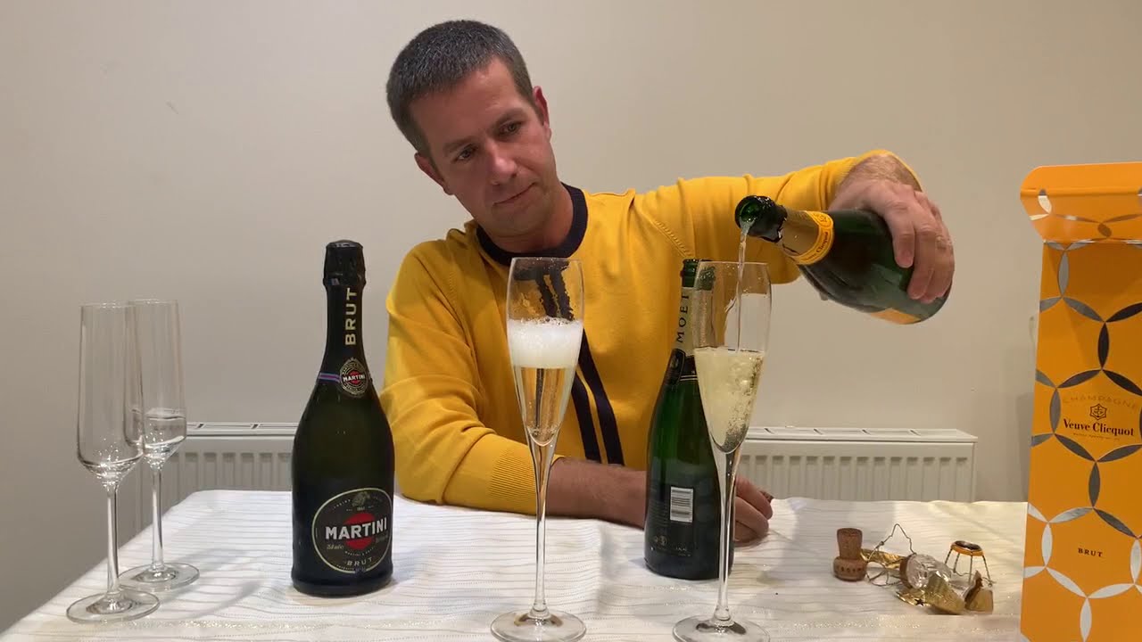 Сравниваем MOET, Martini Brut, Veuve Cliquot.