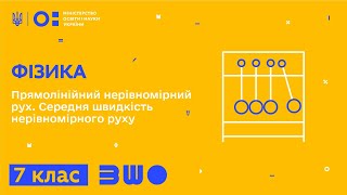 7 клас. Фізика. Прямолінійний нерівномірний рух. Середня швидкість нерівномірного руху