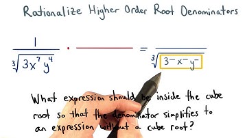 Rationalize Higher Order Roots - Visualizing Algebra
