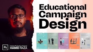 Education campaign design in Photoshop | Photoshop Tutorial - Hindi / Urdu