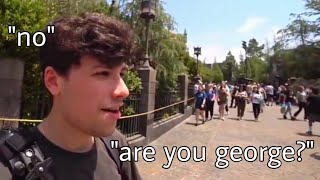 george being unironically chaotic at universal studios