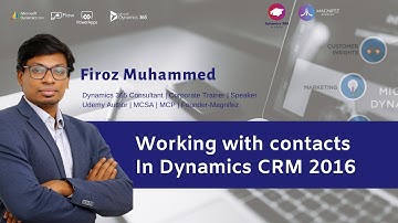 Contacts in Dynamics CRM 2016 | Basic | Dynamics CRM Training
