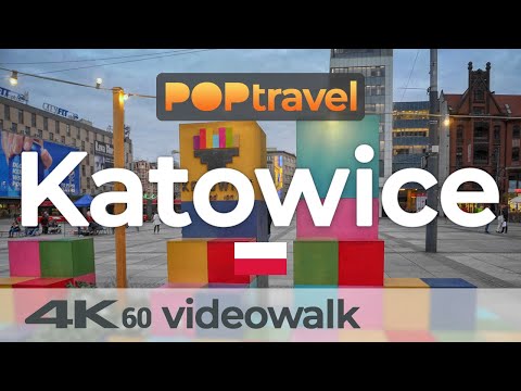 Walking in KATOWICE / Poland 🇵🇱- 4K 60fps (UHD)