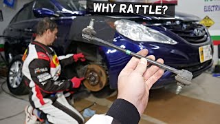WHY HYUNDAI SONATA HAS FRONT END NOISE RATTLE WHEN GOING THROUGH BUMPS POTHOLES