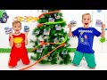 Vlad and niki pretend play and decorate the christmas tree