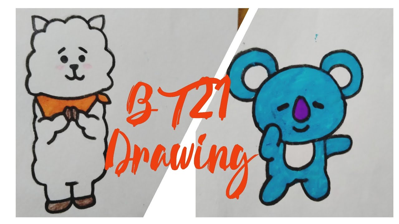 Drawing BT21 all BTS members|RJ,Chimmy,Tata,Mang,Cooky,Shooky,Koya ...