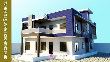 SKETCHUP IT | Exterior Design Sketchup pro 2021 | Sketchup tutorial V-Ray 5 tutorial | Photoshop CC