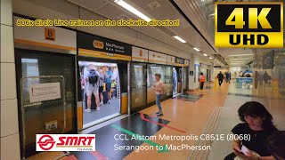 SMRT CCL Alstom Metropolis C851E (8068) ride from Serangoon to MacPherson