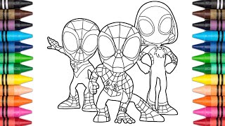 Spidey And His Amazing Friends Coloring Page - How To Color Spidey - Last Summer Ncs