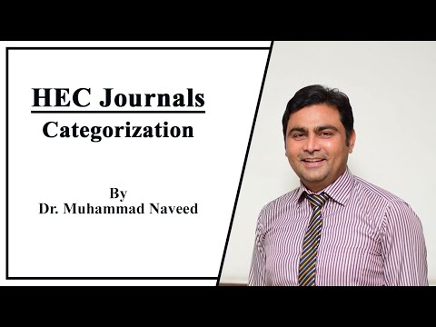 HEC Journals Categorization | Lecture 1 (Part 2) by Dr. Muhammad Naveed