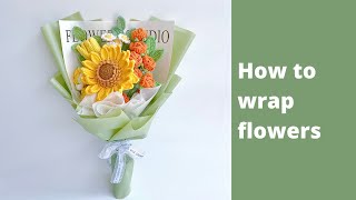 ✿ How to wrap flowers | Crochet Flower Bouquet