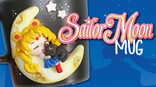 Taza  decorada Sailor moon chibi (porcelana fria)