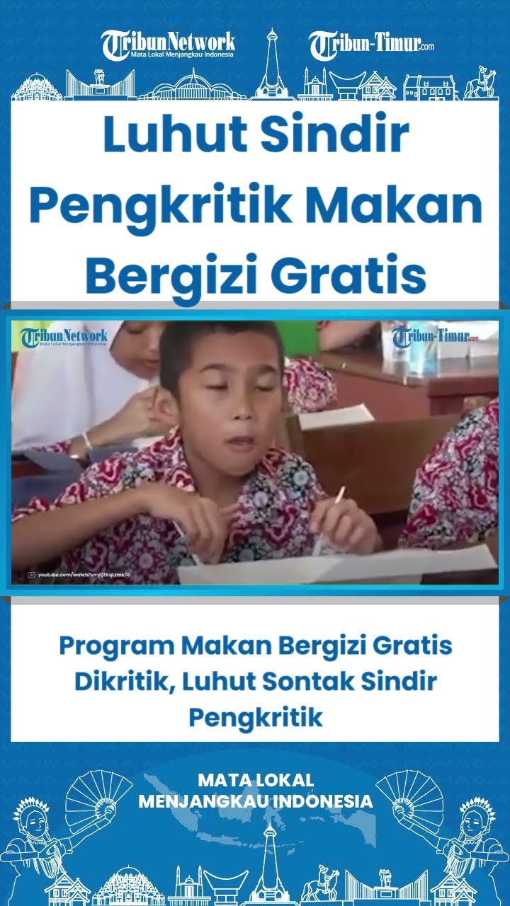SHORT Program Makan Bergizi Gratis Dikritik, Luhut Sontak Sindir Pengkritik