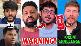 Rajat Dalal OPEN WARNING to CarryMinati...😱| Fukra Insaan Vs Puneet, MrBeast CHALLENGE T-Series |