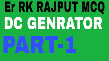 DC GENRATOR RK RAJPUT MCQ