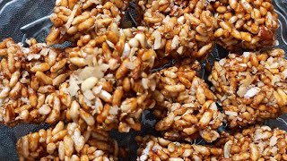 Puffed Rice Peanut Walnut Chikki |Murmura Ki Barfi | Murmura Gajak Recipe | मुड़ी कतली |