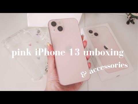 aesthetic pink iphone 13 unboxing vlog 💕 & accessories