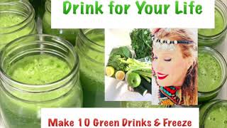 Pure Green Smoothie for Glowing Skin, (taste Real green) Easy Preparation Makes 10 Day Drinks Freeze